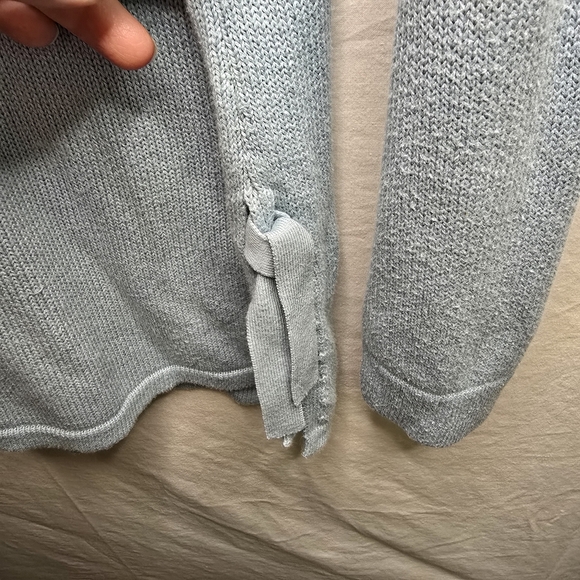 J. Jill Women’s Pullover Sweater Size Small Light Blue Side Tie Cozy Knit - Picture 4 of 8